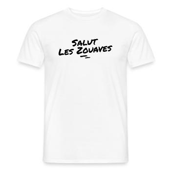 salut les zouaves - T-shirt homme - blanc - Devant - AI Model Male 178 dark (178cm)