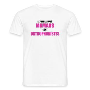 les meilleures mamans sont orthophonistes - T-shirt homme - blanc - Devant - AI Model Male 178 dark (178cm)