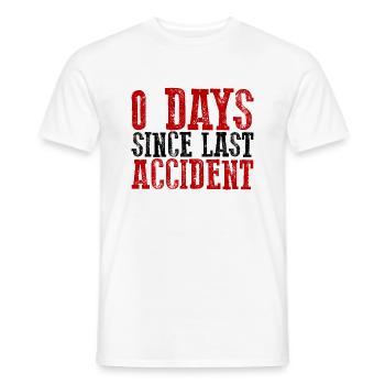 0 jours depuis le dernier accident - T-shirt homme - blanc - Devant - AI Model Male 178 dark (178cm)