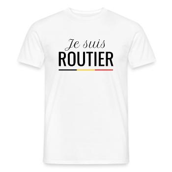 Je suis routier (Belgique) - T-shirt homme - blanc - Devant - AI Model Male 178 dark (178cm)