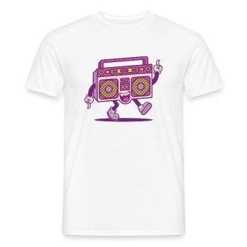 cute radio retro style - Men's T-Shirt - white - Front - AI Model Male 178 dark (178cm)