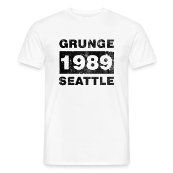 GRUNGE SEATTLE BLACK - Men's T-Shirt - white - Front - AI Model Male 178 dark (178cm)