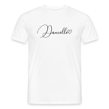 Danielle Nom Prénom Fille - T-shirt homme - blanc - Devant - AI Model Male 178 dark (178cm)