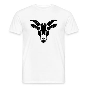 Ziege im Schwarz-Weiß Cartoon Zeichnungs Stil - Männer T-Shirt - Weiß - Vorne - AI Model Male 178 dark (178cm)