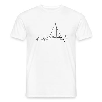 bateau à voile battement de coeur voilier - T-shirt homme - blanc - Devant - AI Model Male 178 dark (178cm)