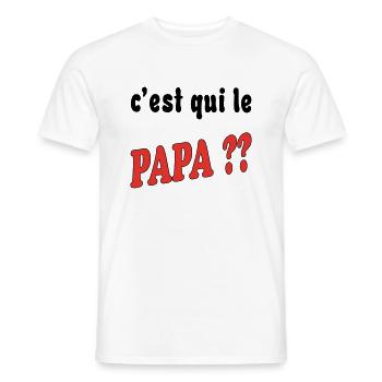 Who's the dad?? - Men's T-Shirt - white - Front - AI Model Male 178 dark (178cm)