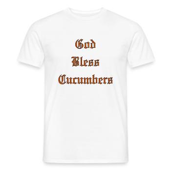 Que Dieu bénisConcombres - T-shirt homme - blanc - Devant - AI Model Male 178 dark (178cm)