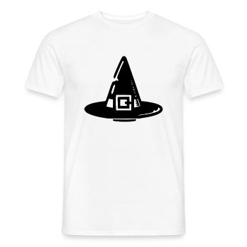 Chapeau sorcière - T-shirt homme - blanc - Devant - AI Model Male 178 dark (178cm)