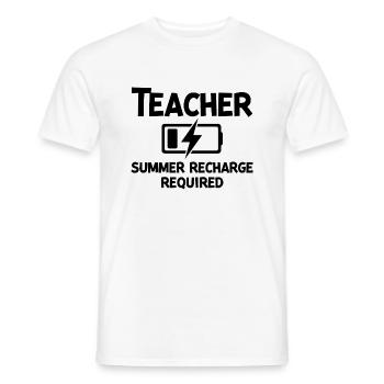 Teacher Summer Recharge Required - Men's T-Shirt - white - Front - AI Model Male 178 dark (178cm)