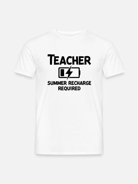 Teacher Summer Recharge Required - Men's T-Shirt - white