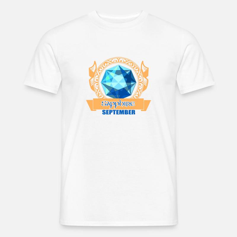 Saphir Stein - Männer T-Shirt - Weiß