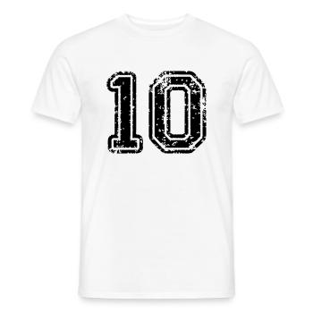 10 - Nummer - Männer T-Shirt - Weiß - Vorne - AI Model Male 178 dark (178cm)