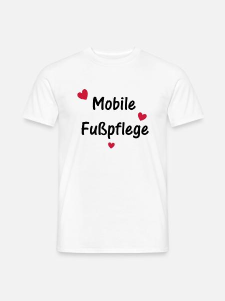 Mobile Fußpflege mit Herzen - Männer T-Shirt - Weiß