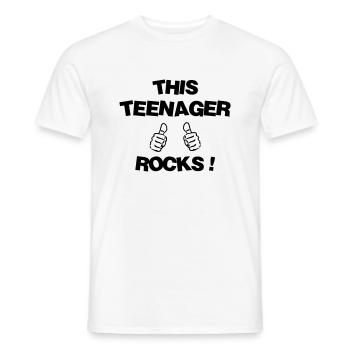 adolescent / enfant / ado / adolescente - T-shirt homme - blanc - Devant - AI Model Male 178 dark (178cm)