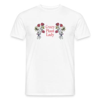 Crazy Plant Lady Plant Flowers Potted Plant Bouquet - Men's T-Shirt - white - Front - AI Model Male 178 dark (178cm)