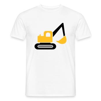 Excavator vehicle - Men's T-Shirt - white - Front - AI Model Male 178 dark (178cm)