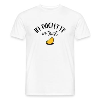 In Raclette We Trust - Men's T-Shirt - white - Front - AI Model Male 178 dark (178cm)