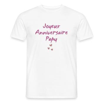 Joyeux  Anniversaire  Papy - T-shirt homme - blanc - Devant - AI Model Male 178 dark (178cm)