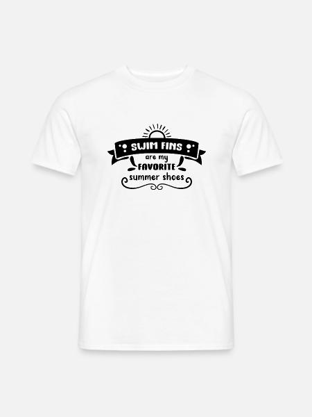 Svømmefinner er min favorit - Mænd T-shirt - hvid