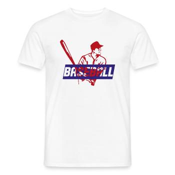 Baseball - T-shirt homme - blanc - Devant - AI Model Male 178 dark (178cm)