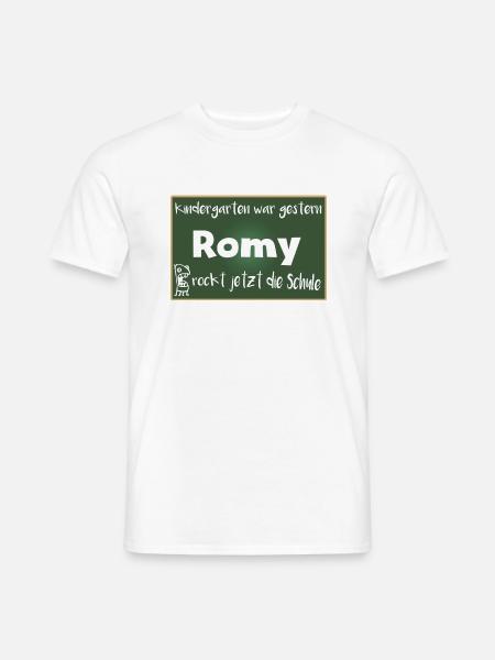 Romy rockt jetzt die Schule Kindershirt - Männer T-Shirt - Weiß