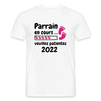 Homme Parrain 2022 Fête Des Pères Cadeau Parrain - T-shirt homme - blanc - Devant - AI Model Male 178 dark (178cm)