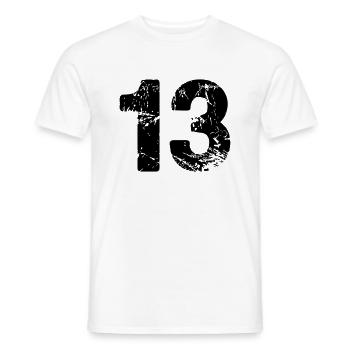 13 - Men's T-Shirt - white - Front - AI Model Male 178 dark (178cm)