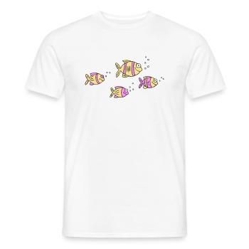 Fish Water Sea Graffiti Dessin des enfants Nature - T-shirt homme - blanc - Devant - AI Model Male 178 dark (178cm)