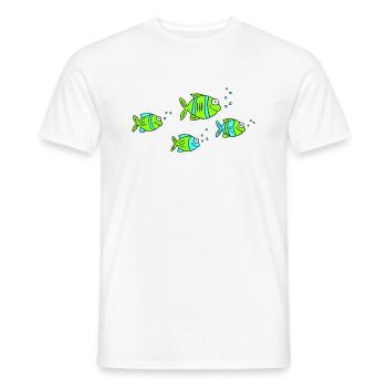 Fish Water Sea Graffiti Dessin des enfants Nature - T-shirt homme - blanc - Devant - AI Model Male 178 dark (178cm)