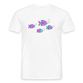 Poisson Cichlide Eau Mer Graffiti Dessin - T-shirt homme - blanc - Devant - AI Model Male 178 dark (178cm)