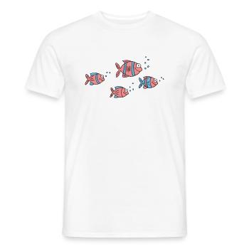 Poisson Cichlide Eau Mer Graffiti Dessin - T-shirt homme - blanc - Devant - AI Model Male 178 dark (178cm)