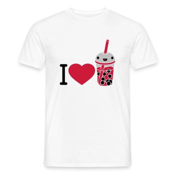 I Love Bubble Tea - Men's T-Shirt - white - Front - AI Model Male 178 dark (178cm)