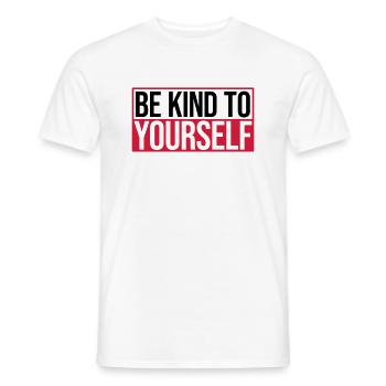 be kind to yourself - Men's T-Shirt - white - Front - AI Model Male 178 dark (178cm)