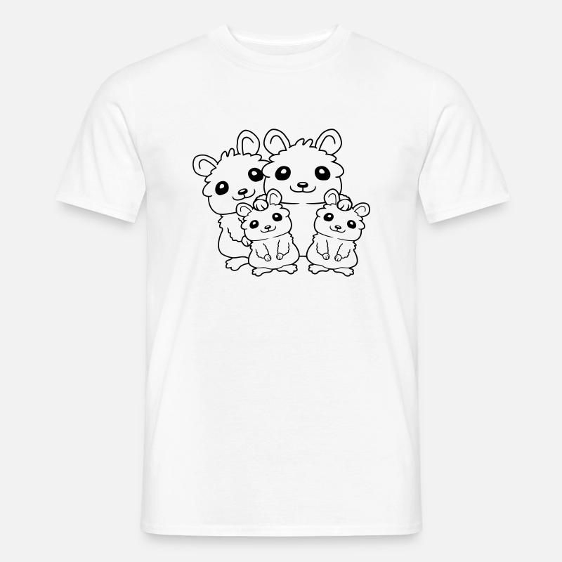 Papa Mama Kinder Hamster - Männer T-Shirt - Weiß