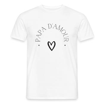 papa d'amour - T-shirt homme - blanc - Devant - AI Model Male 178 dark (178cm)