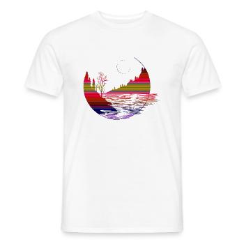 Landschaften in geometrischer Form - Männer T-Shirt - Weiß - Vorne - AI Model Male 178 dark (178cm)