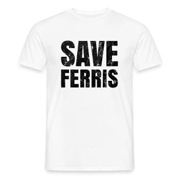 Distressed Save Ferris T Shirt - Men's T-Shirt - white - Front - AI Model Male 178 dark (178cm)