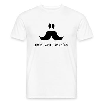 MOUSTACHE GRACIAS - Männer T-Shirt - Weiß - Vorne - AI Model Male 178 dark (178cm)
