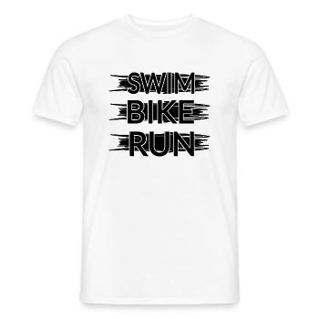 Triathlon Natation Bike Run Marathon - T-shirt homme - blanc - Devant - AI Model Male 178 dark (178cm)