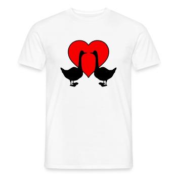 Goose Love 02 - Men's T-Shirt - white - Front - AI Model Male 178 dark (178cm)