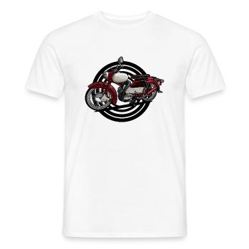 Spatz (rot) // Illustration - Männer T-Shirt - Weiß - Vorne - AI Model Male 178 dark (178cm)