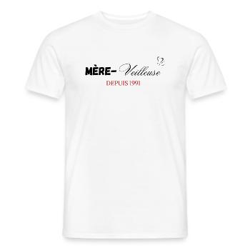 Mère veilleuse depuis 1991 - T-shirt homme - blanc - Devant - AI Model Male 178 dark (178cm)