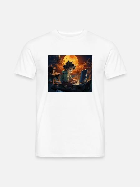 Gamer, Anime Style, Gift Idea - Men's T-Shirt - white