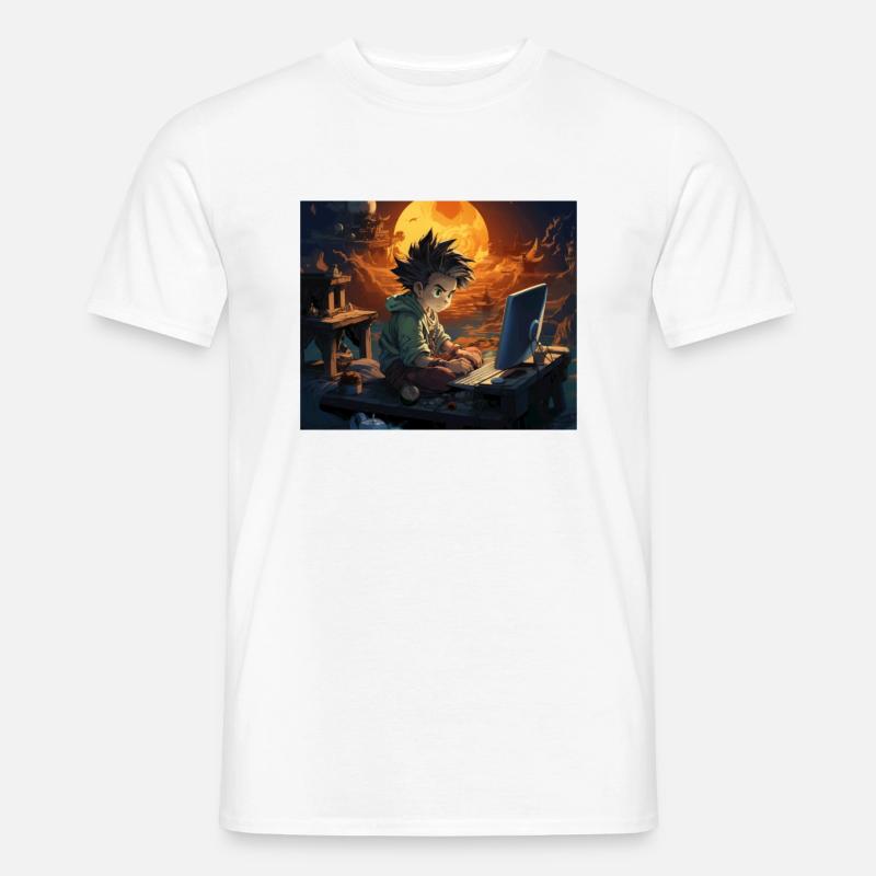 Gamer, anime stil, Geschenkidee - Männer T-Shirt - Weiß