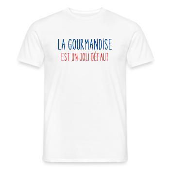 La gourmandise est un joli défaut - T-shirt homme - blanc - Devant - AI Model Male 178 dark (178cm)