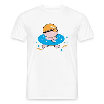 Glücklicher Junge genießt das Schwimmen - Männer T-Shirt - Weiß - Vorne - AI Model Male 178 dark (178cm)