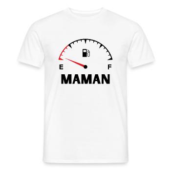 Maman papa bébé assortis - T-shirt homme - blanc - Devant - AI Model Male 178 dark (178cm)