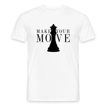 Chess make your move game strategy vintage - Men's T-Shirt - white - Front - AI Model Male 178 dark (178cm)