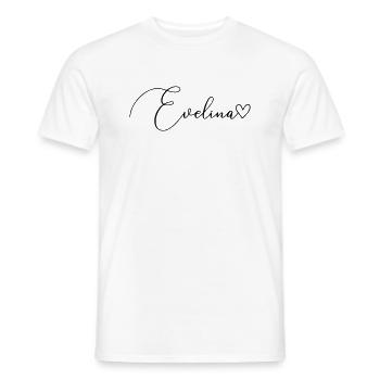 Evelina Nom Prénom Fille - T-shirt homme - blanc - Devant - AI Model Male 178 dark (178cm)