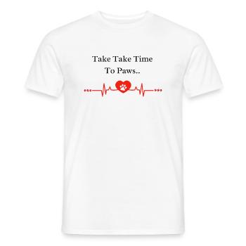 Prenez le temps de donner des coups de patte - T-shirt homme - blanc - Devant - AI Model Male 178 dark (178cm)